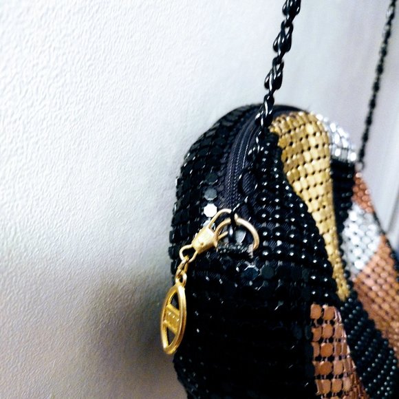Another Y&S Original Small Black, Gold, Silver Mesh Crossbody Purse - Picture 3 of 10